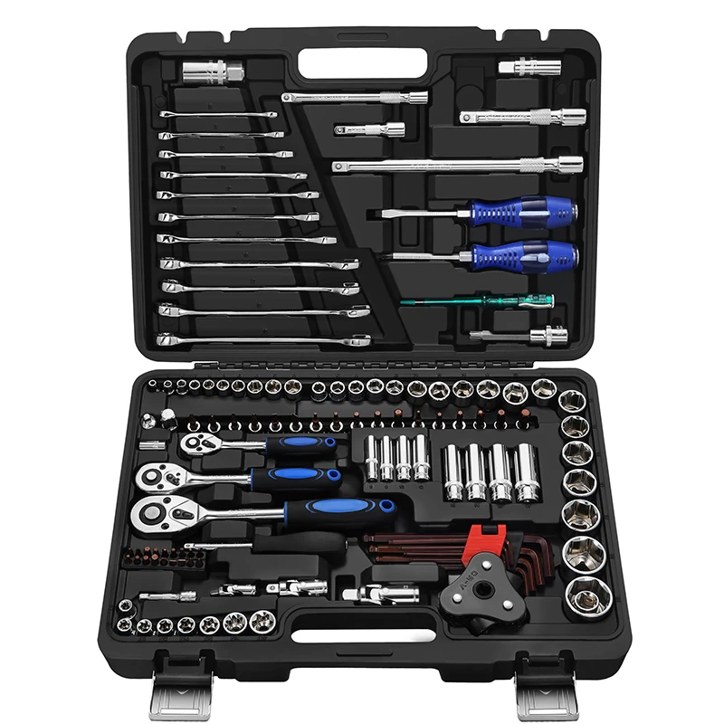 srunv 121pcs Hand tools automobile maintenance socket wrench set