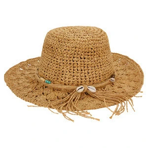SS17 Straw Crocheted Raffia fedora hat for women