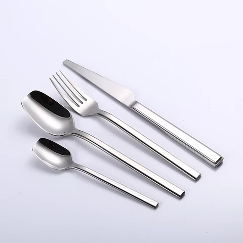 stainless steel cutlery set stainless steel flatware set customized with logo spoons forks knives silver flatware