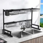 Stainless Steel Dish Racks/Black Dish Drainer Rack/Kitchen Metal Dish Drying Rack