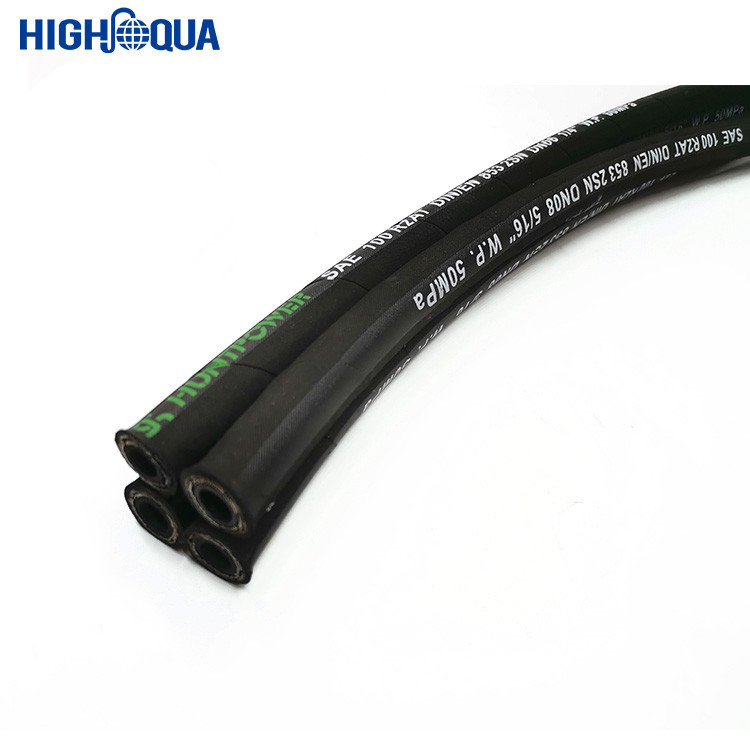 Stainless wire braided R2 hydraulic rubber hose
