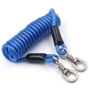 Stainless Wire Core Fishing Lanyard Cord Secure Cable With Swivels