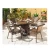 Steel Pipe Pe Rattan Tempered Glass Wicker Simple Style Restaurant Cheap Round Dining Table Garden Set