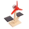 STEM educational creative wooden handmade DIY science toy solar powered rechargeable fan