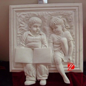 Stone wall relief with child
