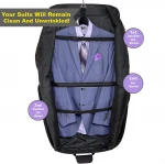 Suit Carry On Garment Bag for Travel & Business Trips With Shoulder Strap