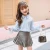 Import Sweet Girls Soild Lace Butterfly Sleeve Blouse Tops Teenage Kids Girl Pink Blue Shirts Children Clothings Boutique Wholesale from China