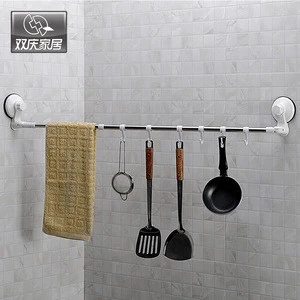 Taizhou Shuangqing Wall Mounted Stainless Steel Stainless Steel Suction Cup Corner Towel Bar Rack Holder For Bathroom