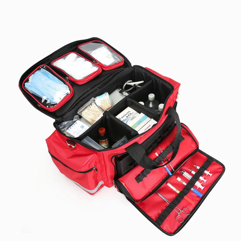The medical device bag the first aid kit with removable pockets