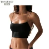 TONGYANG Sexy Womens Tops Summer Workout Tank Top Fitness Bralette Bustier Top Sleeveless Camisole Crochet Croptop Bralet