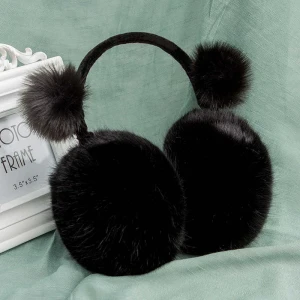 Top Quality Women Winter Adjust Faux Rabbit Fur Earmuffs Elegant Ladies Warmers Wool Comfort Plush Ear Muff