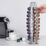 Top Selling Kitchen Stainless Steel Iron Standing Coffee Capsule Holder Metal Rack