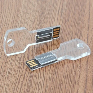 Transparent 4gb 8gb mini key shape crystal USB memory stick thumb drive 16gb custom logo pendrive key USB flash drive