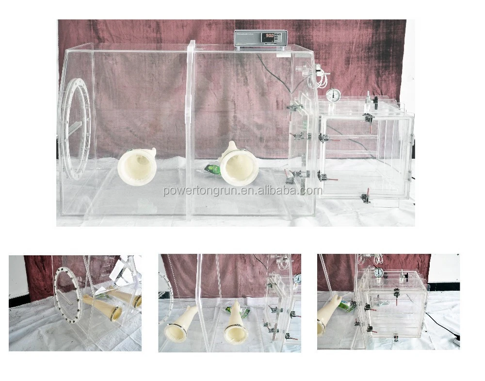 Transparent Acrylic Glove Box / Plexiglass Glove Box for Lab Clevenger Apparatus and Lab Supplies