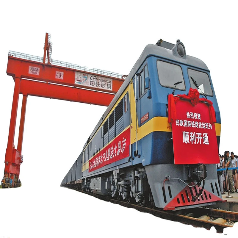 Transport shipping container from china to germany poland europe netherlands uk freight 40 ft train cheap fast railway shipping