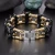 Import Trendy Silver Gold Black Bike Chain Stainless Steel Wolf Head Cuff Bracelet Men Jewelry from China
