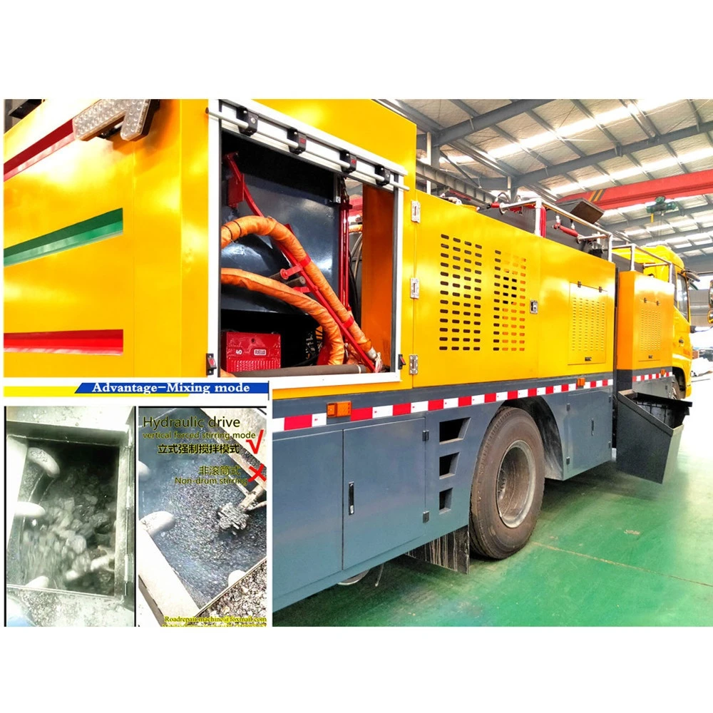 truck mounted asphalt mixer with 8Tons/hour bitumen vehicle road repair machine for road maintenance