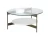 Import Two Tier Glass and Marble Coffee Table Living Room Coffee Table Aluminum Glass Shelf & White Marble Top from India