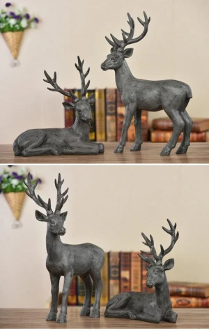 Unique Design Gift Crafts Fawn Wood Carving Indoor Home Decoration For Sale
