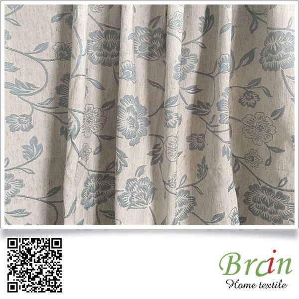 Unique jacquard curtain pattern linen mixed curtain fireproof fabric