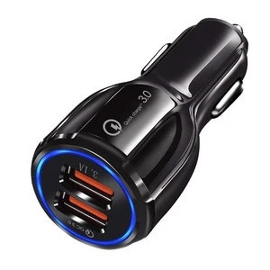 Universal 30W Fast Mobile Phone Charger QC 3.0 Dual USB Port Car Charger