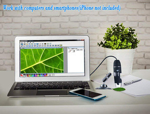 USB Digital Microscope 1-1000X Magnification Zoom 8-LED Lights 2.0MP HD Lens Work with Windows-Linux-Vista- Android Phones(OTG)