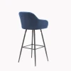 Velvet Barstool, Metal frame Bar Stools, Modern Barstool Velvet Fabric High Bar Chair