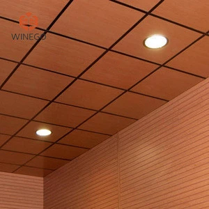 veneer wood drop ceiling tiles for home interior decoration