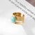Import Vintage Natural Stone Ring Stainless Steel Gold Rings Trendy Fashion France Chic Jewelry Ring Factory Wholesale from China