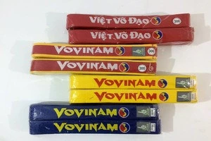 Vovinam blue color belts/ martial arts belts/top quality vovinam belts