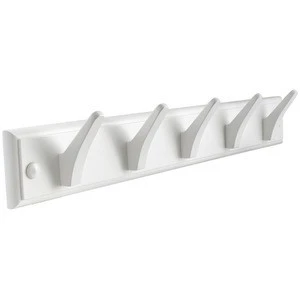 Wall Coat Hook Rack / Rail For Use in Bedrooms, Bathrooms and Hallways - White