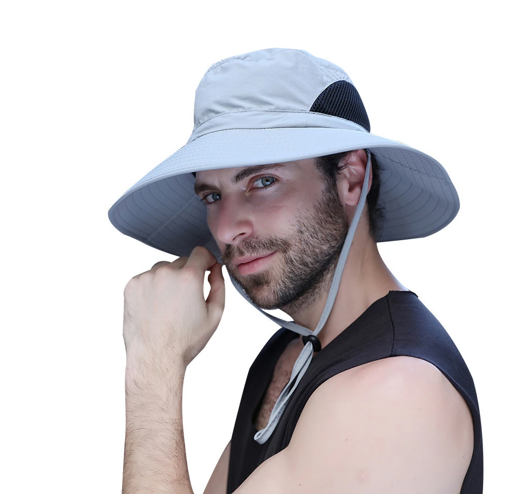 waterproof outdoor fishingman hats and jungle hiking sunhat with the windproof rope. wide brim for UV protection for man woman