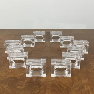 Wedding napkin rings/Personalized Clear lucite napkin rings wholesale