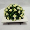 White Bonsai Modern Fashion Style Square Artificial Flower Bonsai