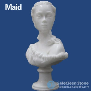 white marble carved girl sculpture stone garden and indoor decoration stone figure statue sculpture