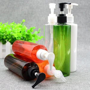 white shampoo bottle pet bottle 250ml for lotion packaging with pump cap