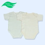 Wholesale 100% organic cotton baby clothes soft stylish baby summer romper set baby clothing