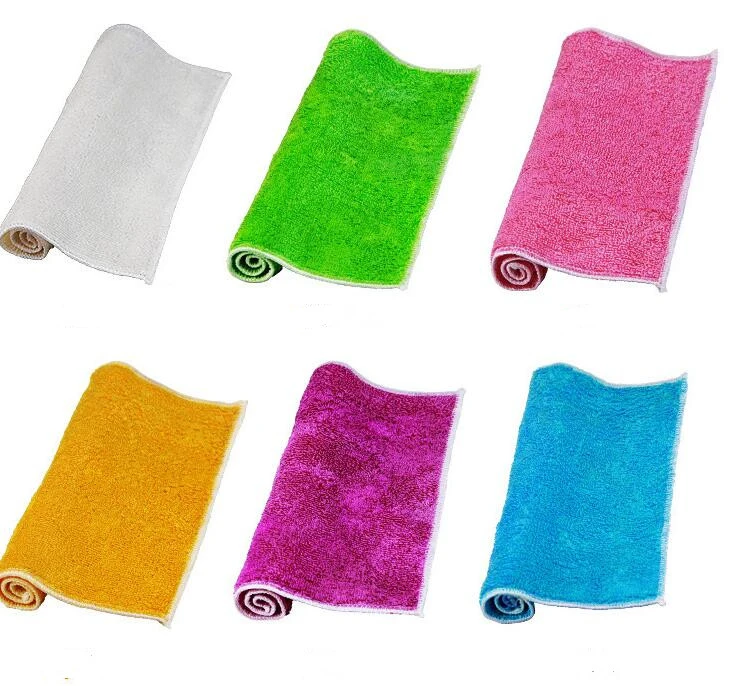 Wholesale 18*23cm Eco Friendly Antimicrobial Kitchen Cleaning Wash Cloths  Bamboo Fiber Dish Towel
