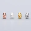Wholesale 925 Sterling Silver Grind Arenaceous Hollow Out Leaf Oval Bead Jewelry Accessories DIY Spacer Bead Braided Rope Beaded