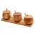 Wholesale bamboo bowl with wood cover, seasoning salt sugar storage box wooden spice bowl