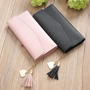 Wholesale Cheaper Multi Colors PU Leather Women Long Clutch Wallet for Ladies