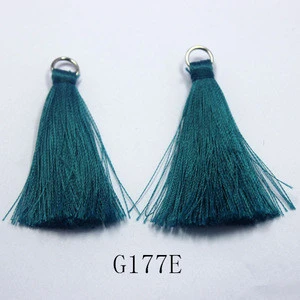 wholesale colorful silk tassel fringe with ring for jewelry