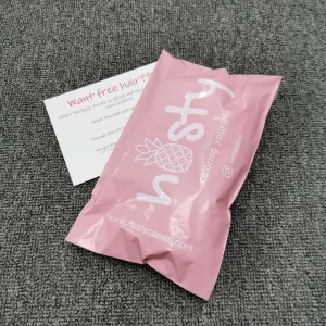 Wholesale Custom biodegradable plastic bag Logo Custom Light pink shiny color plastic mailing bag compostable mailing bag
