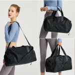 Wholesale custom Oxford waterproof Pink Designer Weekend Overnight Bag Gym Sports bag womens Travel bag with shoe warehouse