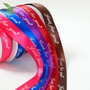 wholesale custom printed pinky satin silk ribbon wholesale with logo