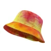 Wholesale fashion design custom tie dye printing colorful rainbow bucket hat