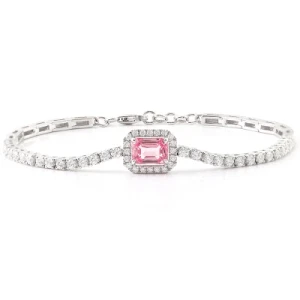 Wholesale Fashion Jewelry 2 Carat Emerald Pink Diamond Moissanite Tennis Bracelet Women Jewelry