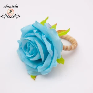 Wholesale Flower Napkin Ring Handmade Cloth Sash Holder for Wedding Decoration