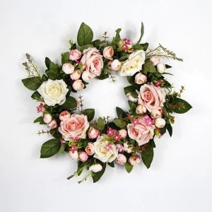 Wholesale girls beautiful artificial flower wreath for party decoration
