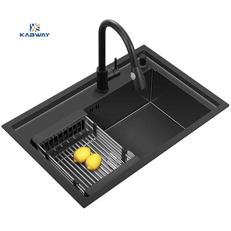 Wholesale good quality 201 stainless steel Nano black single bowl kitchen sink